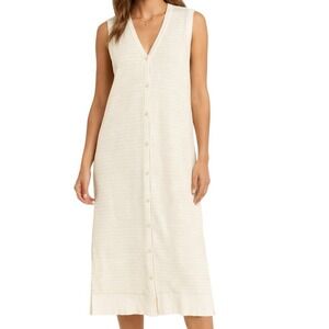 Haven Well Within White Sleeveless Button Front Sweater Dress Women's Medium
